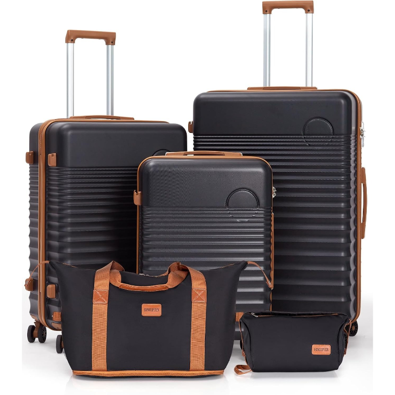 Travel Lock Tsa Approved - 5 Piece Hardside Luggage Set ABS