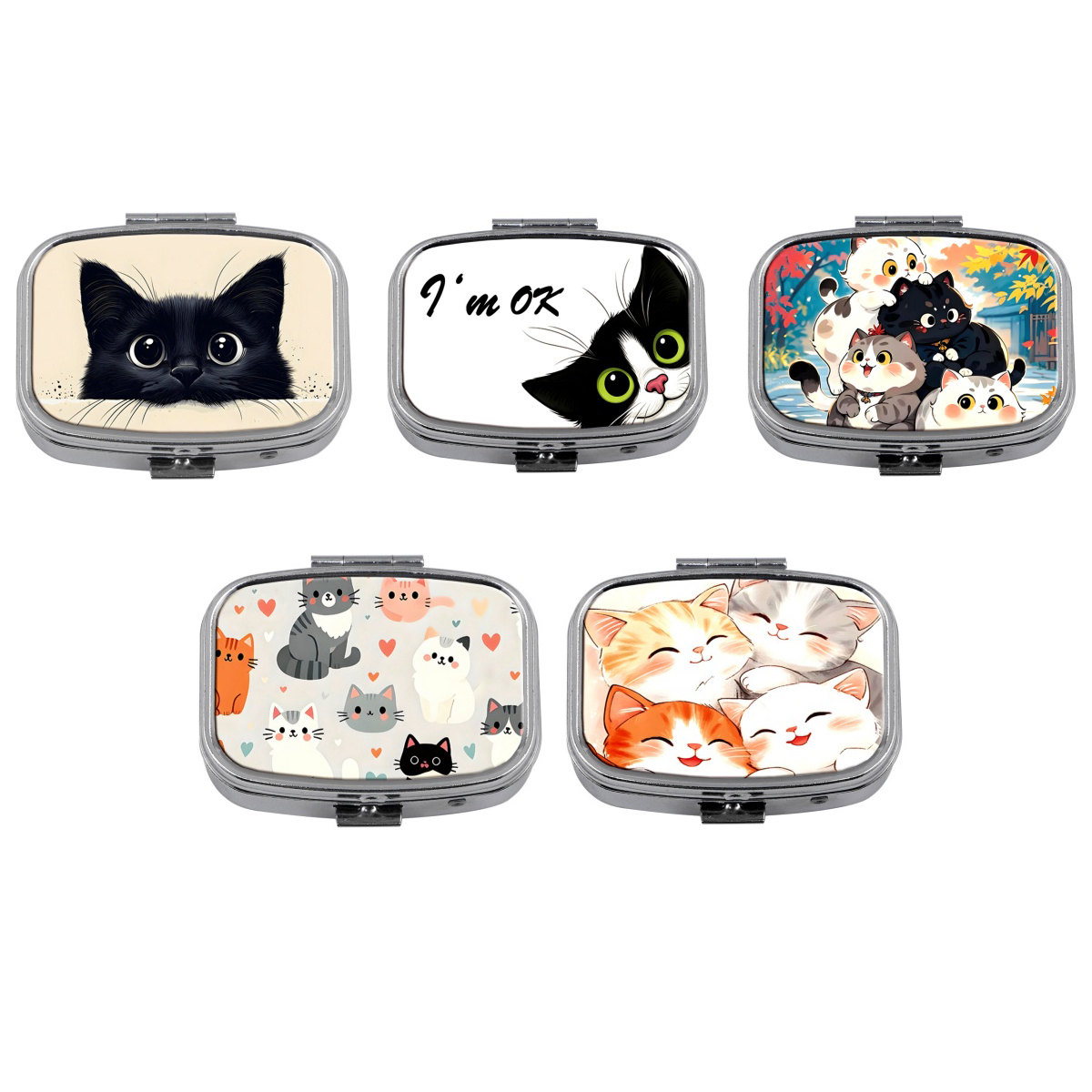Travel Accessories Japan - Cute Cat Pill Box 2-Compartment Medicine