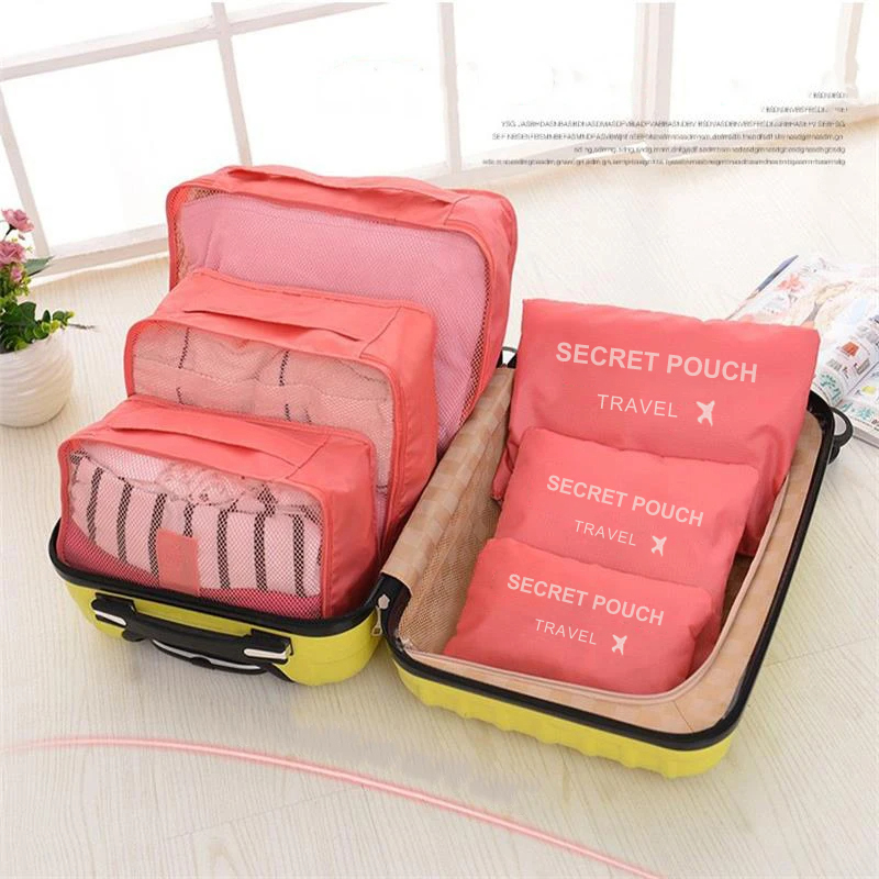 6 Pcs/Set Pink/Blue/Grey Trave - Travel Accessories Organiser 评论和价格
