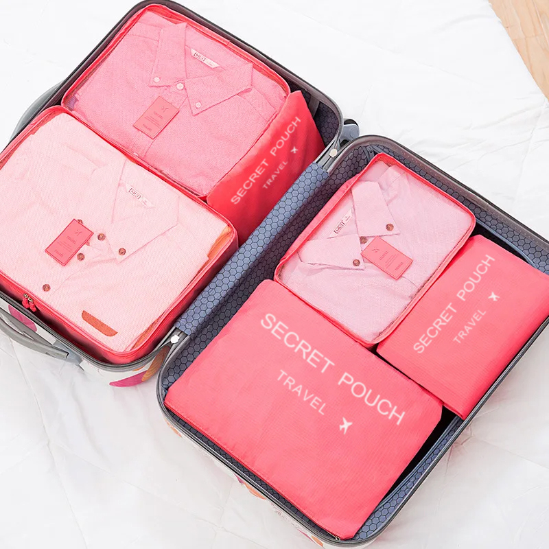 6 Pcs/Set Pink/Blue/Grey Trave - Travel Accessories Organiser 评论和价格