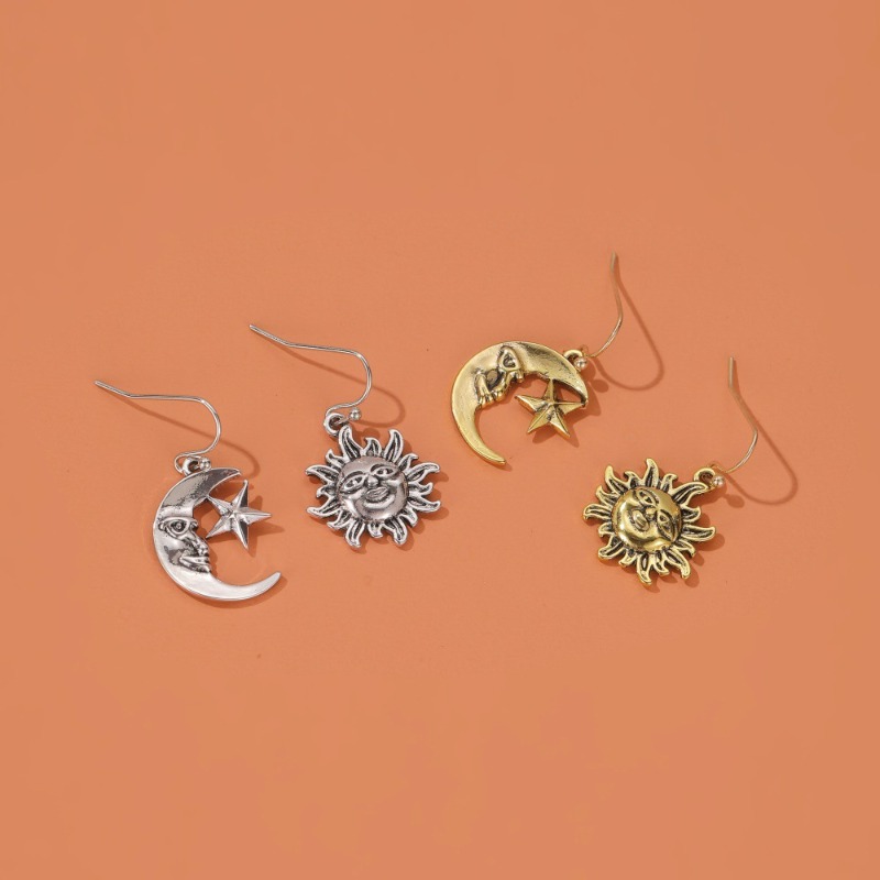 Retro Asymmetric Sun Moon Star - Travel Accessories Dropshipping 评论和价格