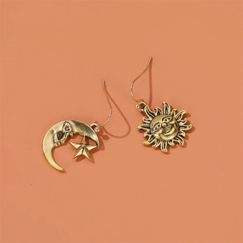 Retro Asymmetric Sun Moon Star - Travel Accessories Dropshipping 评论和价格