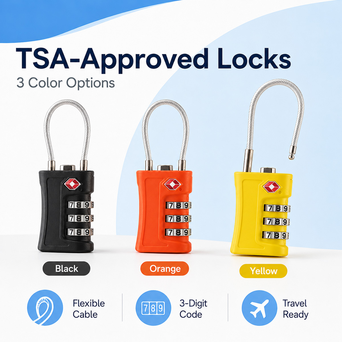 TSA Approved Luggage Lock 3 Di - Travel Lock Tsa Approved 评论和价格