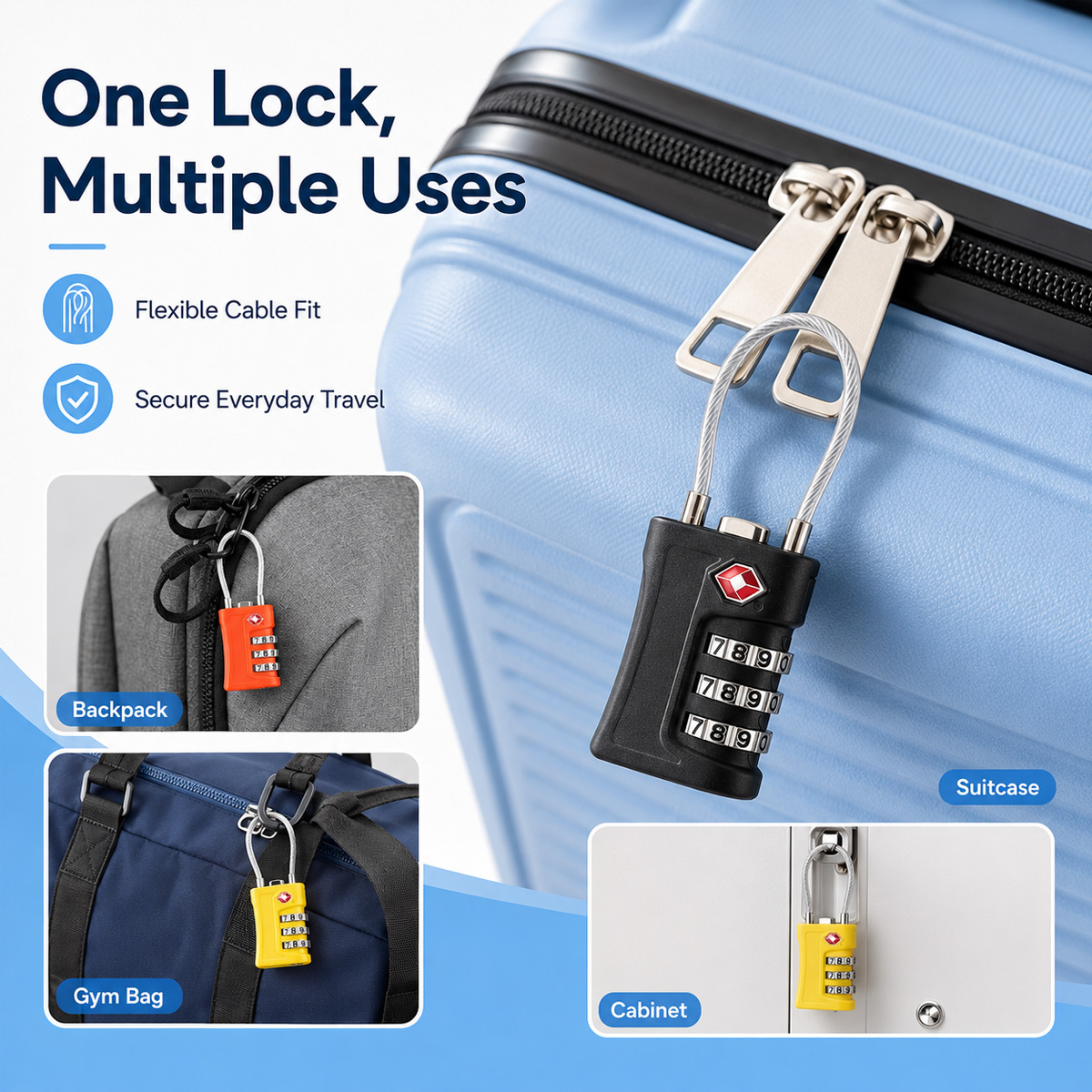 TSA Approved Luggage Lock 3 Di - Travel Lock Tsa Approved 评论和价格