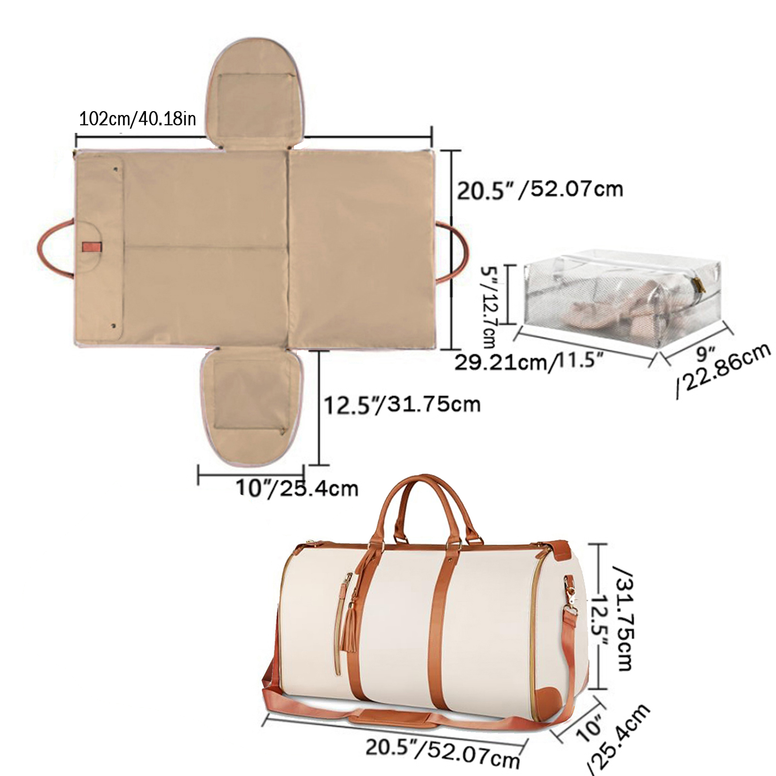 Fashion Large PU Folding Suit  - Travel Accessories Organiser 评论和价格