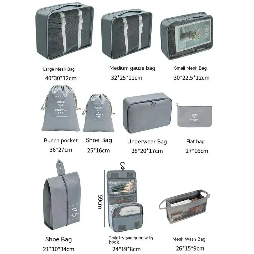 7/8/9/10 Pcs Set Travel Organi - Travel Accessories Organiser 评论和价格