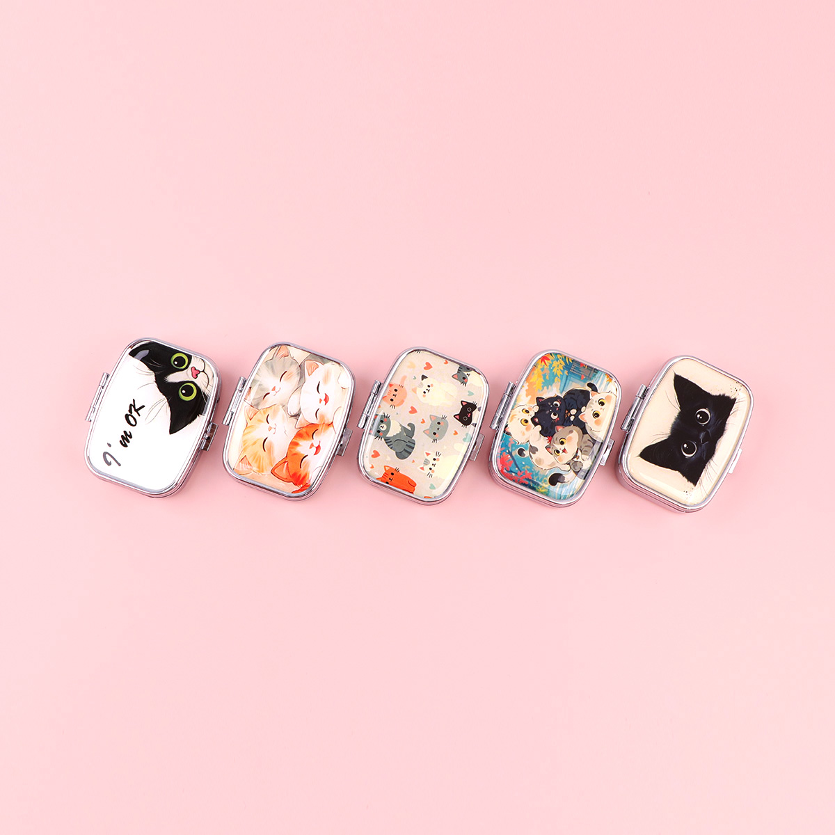 Cute Cat Pill Box 2-Compartmen - Travel Accessories Japan 评论和价格