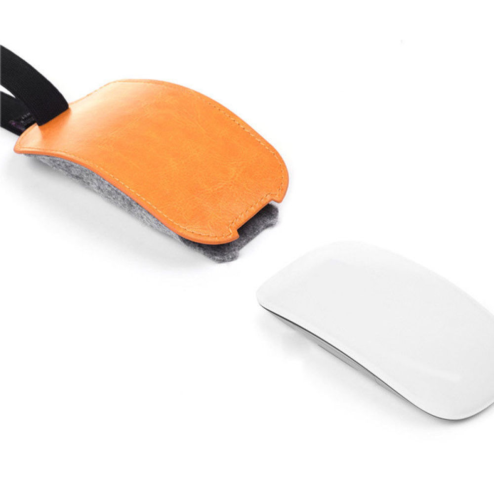 Orange PU Leather Felt Mouse P - Travel Accessories Apple 评论和价格