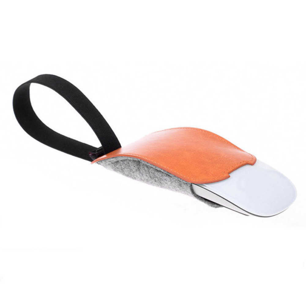 Orange PU Leather Felt Mouse P - Travel Accessories Apple 评论和价格