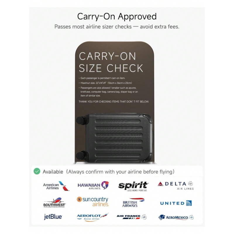 20 Inch Carry On Luggage 22x14 - Travel Lock Tsa Approved 评论和价格