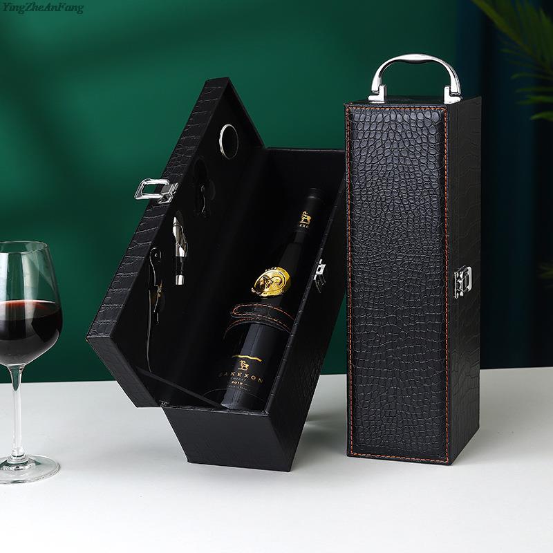PU Leather Wine Bottle Box Lea - Travel Accessories Organiser 评论和价格