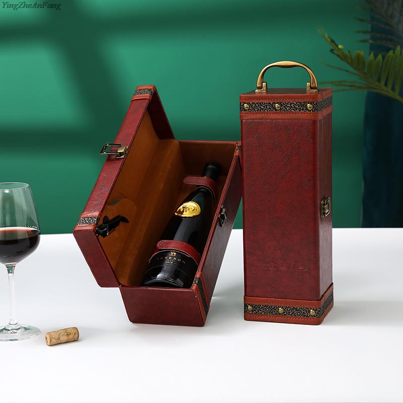 PU Leather Wine Bottle Box Lea - Travel Accessories Organiser 评论和价格